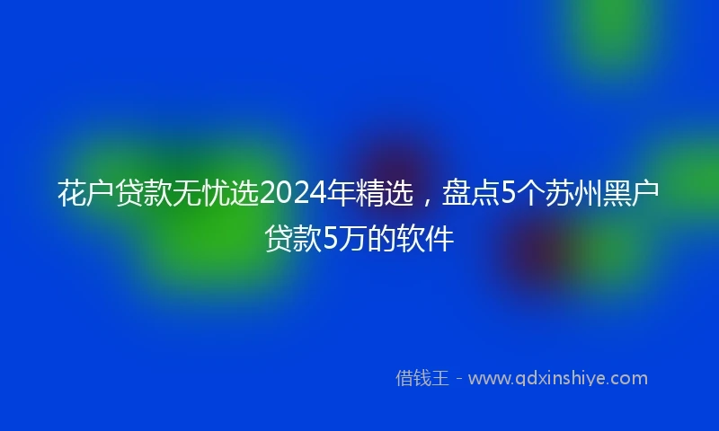 花户贷款无忧选2024年精选，盘点5个苏州黑户贷款5万的软件