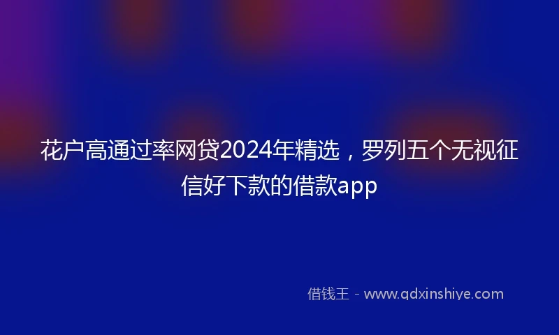 花户高通过率网贷2024年精选，罗列五个无视征信好下款的借款app
