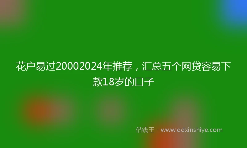 花户易过20002024年推荐，汇总五个网贷容易下款18岁的口子