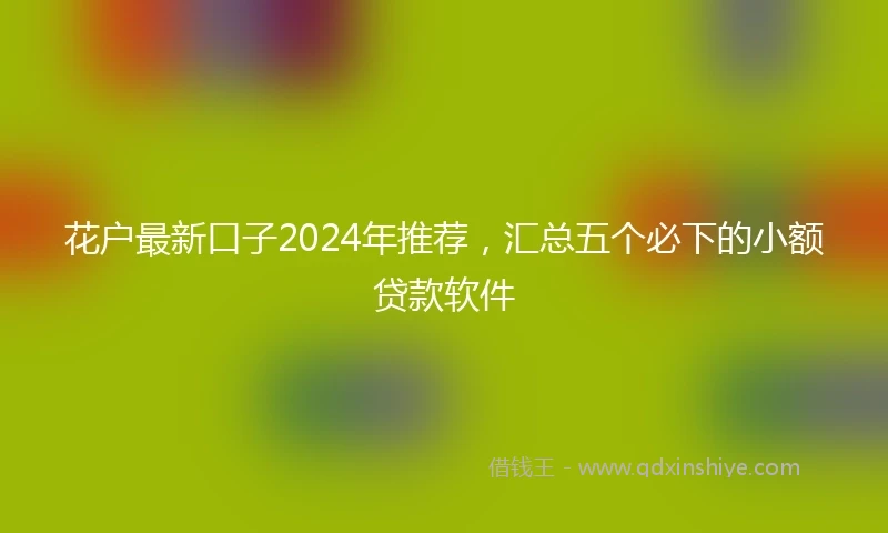 花户最新口子2024年推荐，汇总五个必下的小额贷款软件