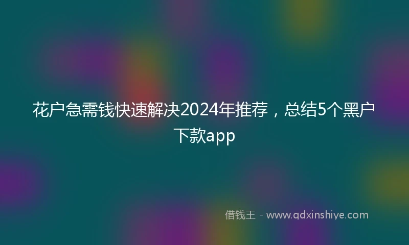 花户急需钱快速解决2024年推荐，总结5个黑户下款app
