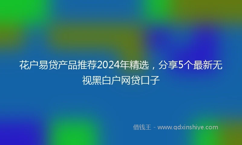 花户易贷产品推荐2024年精选，分享5个最新无视黑白户网贷口子