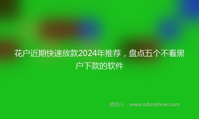 花户近期快速放款2024年推荐，盘点五个不看黑户下款的软件