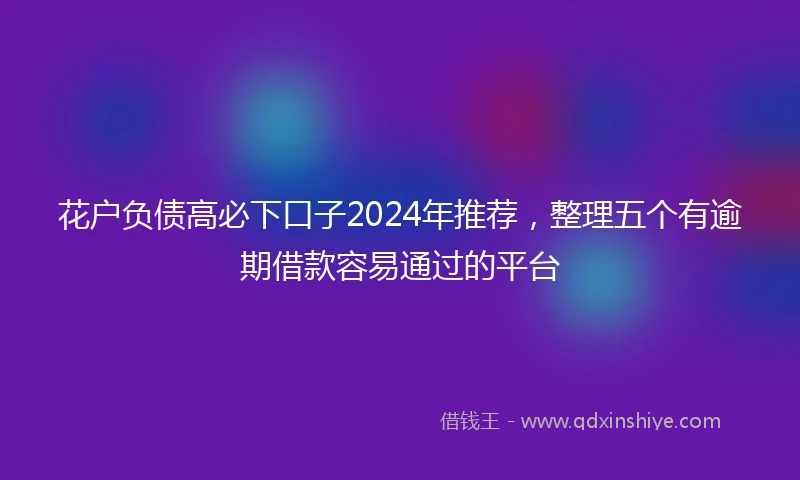 花户负债高必下口子2024年推荐，整理五个有逾期借款容易通过的平台