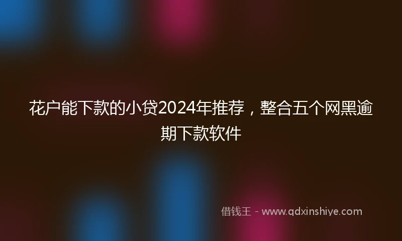 花户能下款的小贷2024年推荐，整合五个网黑逾期下款软件