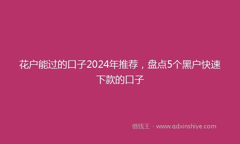花户能过的口子2024年推荐，盘点5个黑户快速下款的口子