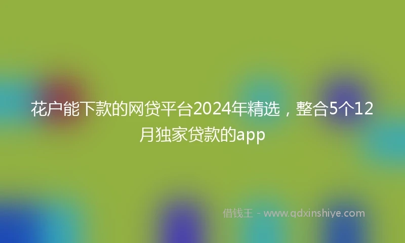 花户能下款的网贷平台2024年精选，整合5个12月独家贷款的app