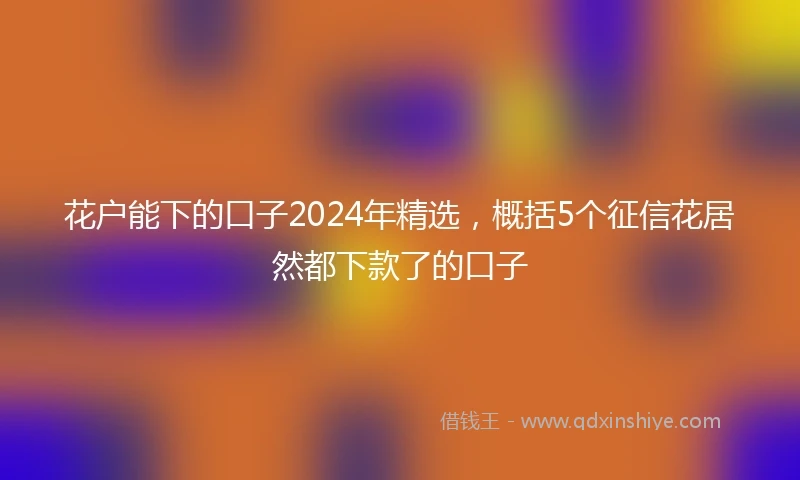 花户能下的口子2024年精选，概括5个征信花居然都下款了的口子
