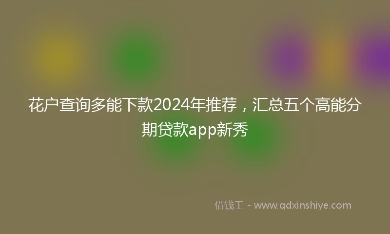 花户查询多能下款2024年推荐，汇总五个高能分期贷款app新秀