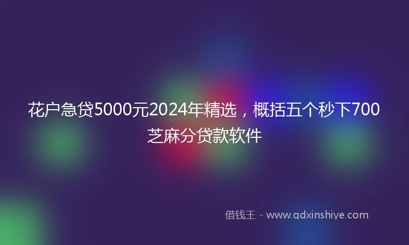 花户急贷5000元2024年精选，概括五个秒下700芝麻分贷款软件