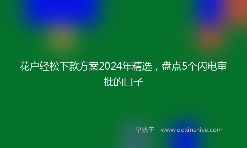 花户轻松下款方案2024年精选，盘点5个闪电审批的口子
