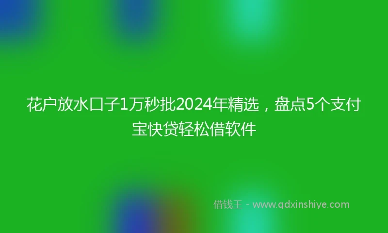 花户放水口子1万秒批2024年精选，盘点5个支付宝快贷轻松借软件