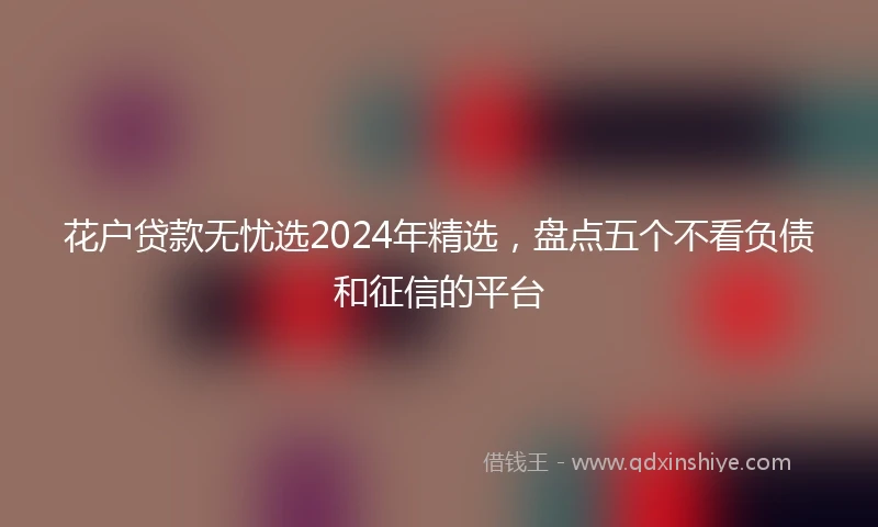 花户贷款无忧选2024年精选，盘点五个不看负债和征信的平台