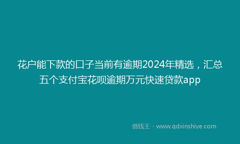 花户能下款的口子当前有逾期2024年精选，汇总五个支付宝花呗逾期万元快速贷款app