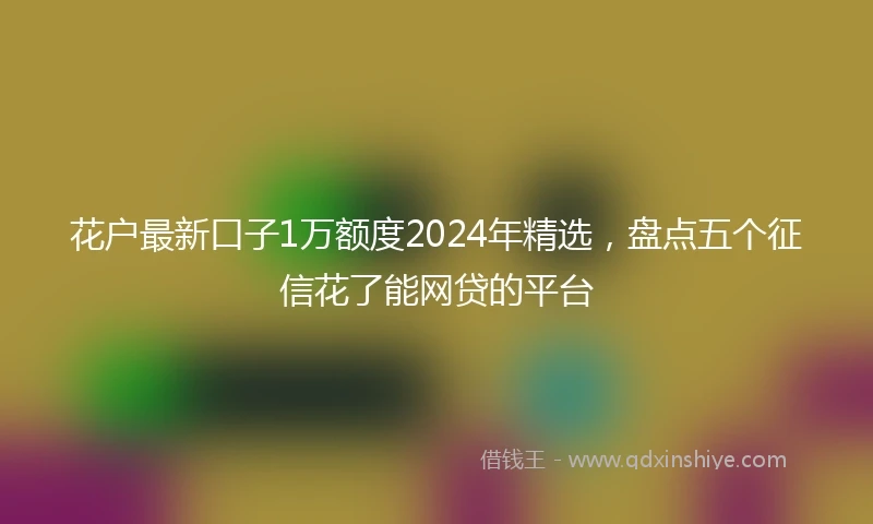 花户最新口子1万额度2024年精选，盘点五个征信花了能网贷的平台