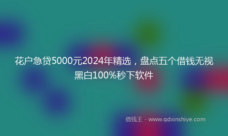 花户急贷5000元2024年精选，盘点五个借钱无视黑白100%秒下软件