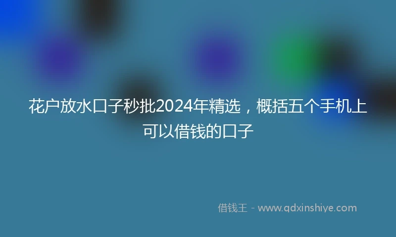 花户放水口子秒批2024年精选，概括五个手机上可以借钱的口子