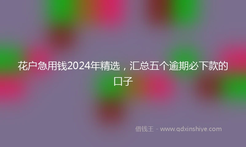 花户急用钱2024年精选，汇总五个逾期必下款的口子
