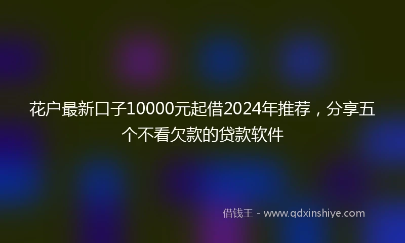花户最新口子10000元起借2024年推荐，分享五个不看欠款的贷款软件