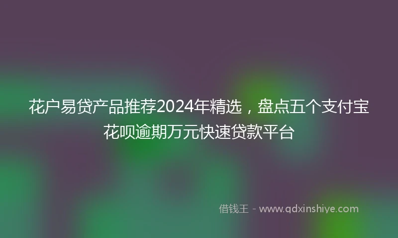花户易贷产品推荐2024年精选，盘点五个支付宝花呗逾期万元快速贷款平台