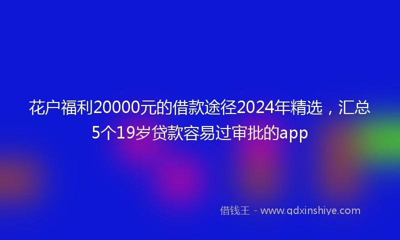 花户福利20000元的借款途径2024年精选，汇总5个19岁贷款容易过审批的app