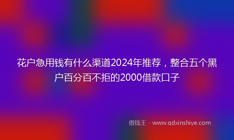 花户急用钱有什么渠道2024年推荐，整合五个黑户百分百不拒的2000借款口子