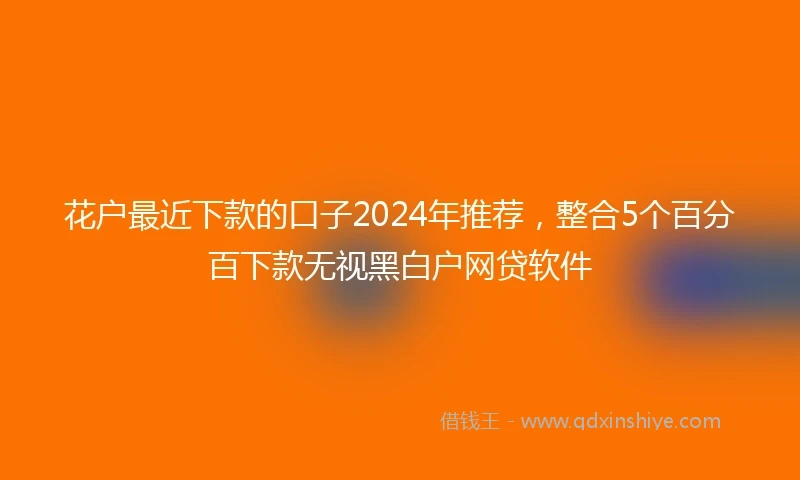 花户最近下款的口子2024年推荐，整合5个百分百下款无视黑白户网贷软件