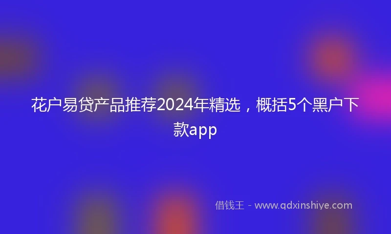 花户易贷产品推荐2024年精选，概括5个黑户下款app