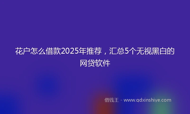 花户怎么借款2025年推荐，汇总5个无视黑白的网贷软件