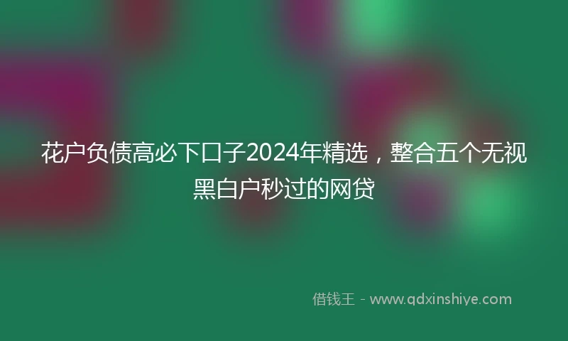 花户负债高必下口子2024年精选，整合五个无视黑白户秒过的网贷