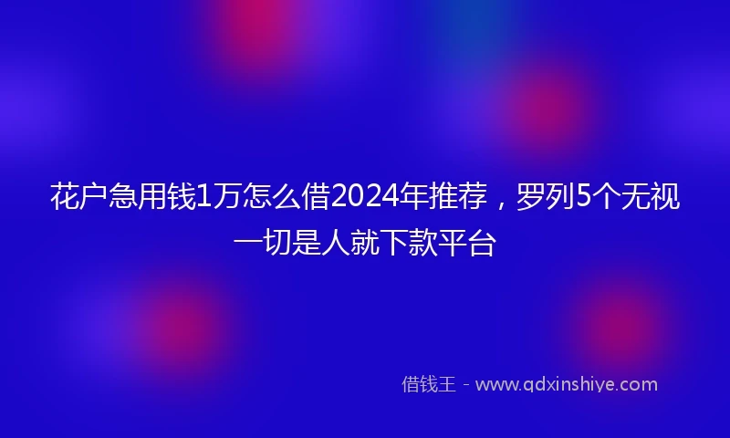 花户急用钱1万怎么借2024年推荐，罗列5个无视一切是人就下款平台