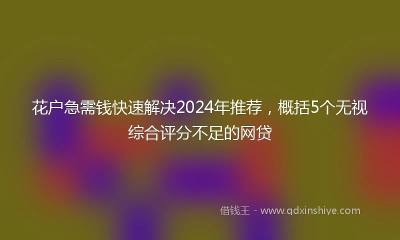 花户急需钱快速解决2024年推荐，概括5个无视综合评分不足的网贷