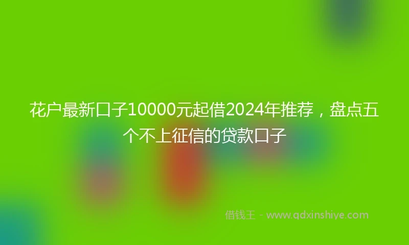 花户最新口子10000元起借2024年推荐，盘点五个不上征信的贷款口子