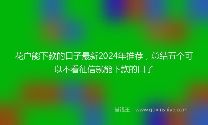花户能下款的口子最新2024年推荐，总结五个可以不看征信就能下款的口子