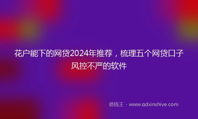 花户能下的网贷2024年推荐，梳理五个网贷口子风控不严的软件
