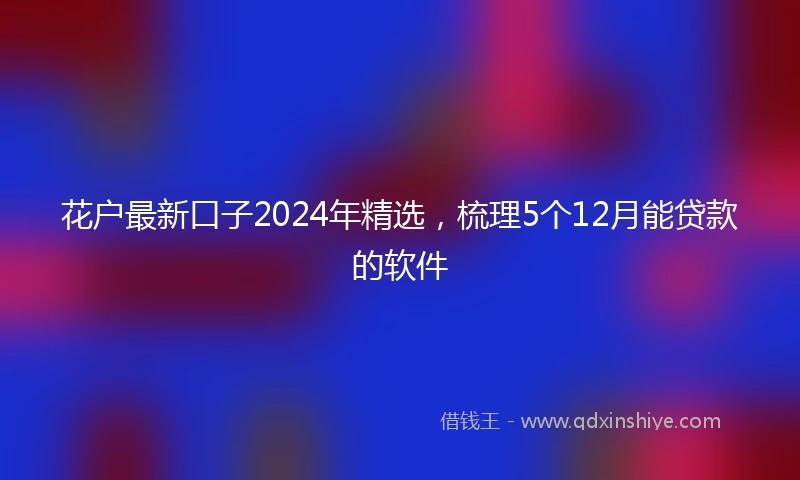 花户最新口子2024年精选，梳理5个12月能贷款的软件