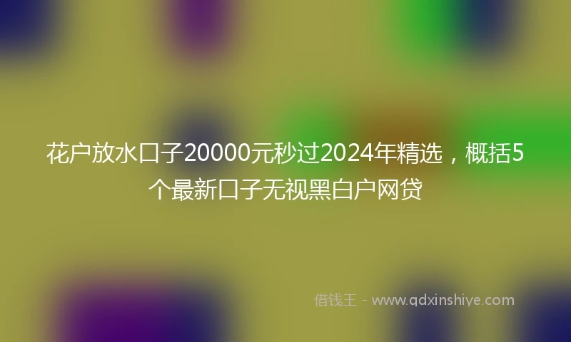 花户放水口子20000元秒过2024年精选，概括5个最新口子无视黑白户网贷
