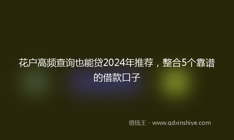 花户高频查询也能贷2024年推荐，整合5个靠谱的借款口子
