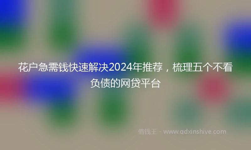 花户急需钱快速解决2024年推荐，梳理五个不看负债的网贷平台