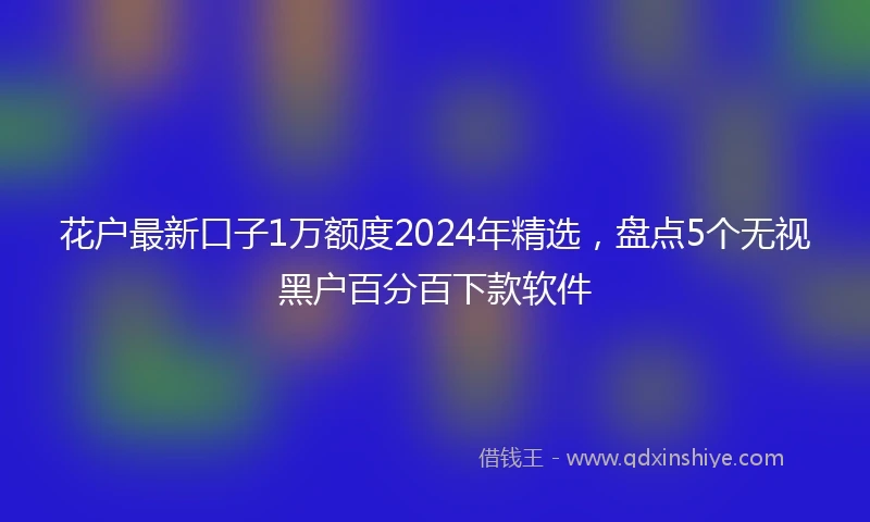 花户最新口子1万额度2024年精选，盘点5个无视黑户百分百下款软件