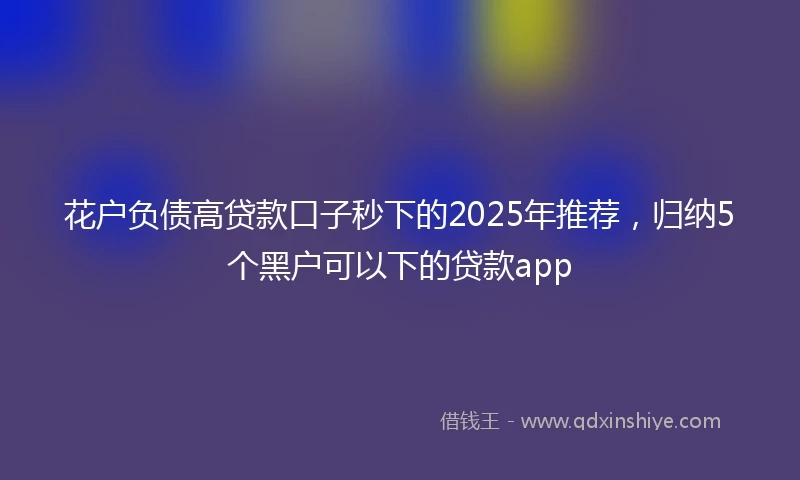 花户负债高贷款口子秒下的2025年推荐，归纳5个黑户可以下的贷款app