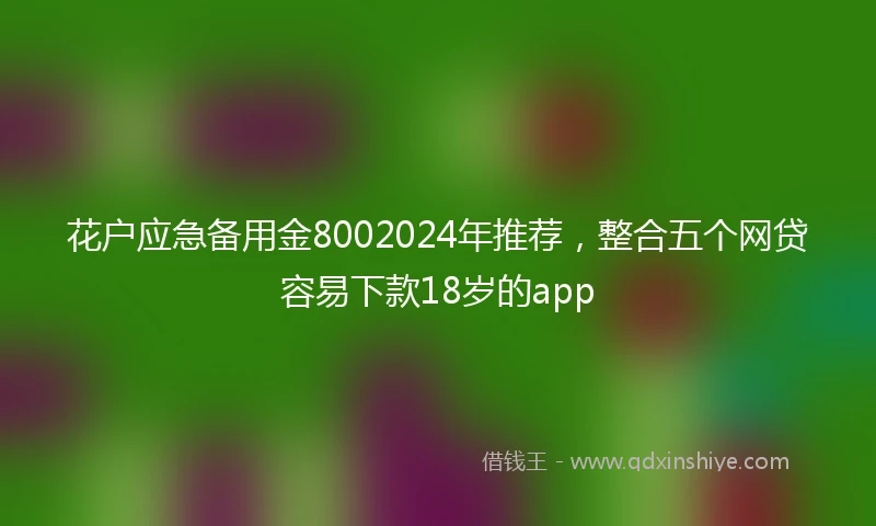 花户应急备用金8002024年推荐，整合五个网贷容易下款18岁的app