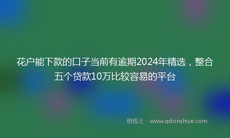 花户能下款的口子当前有逾期2024年精选，整合五个贷款10万比较容易的平台