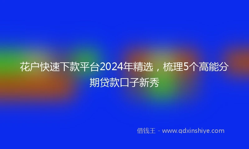 花户快速下款平台2024年精选，梳理5个高能分期贷款口子新秀