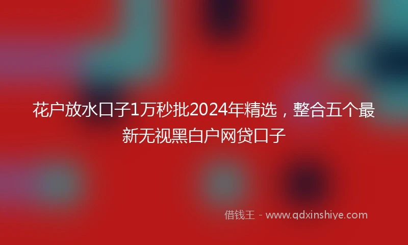 花户放水口子1万秒批2024年精选，整合五个最新无视黑白户网贷口子