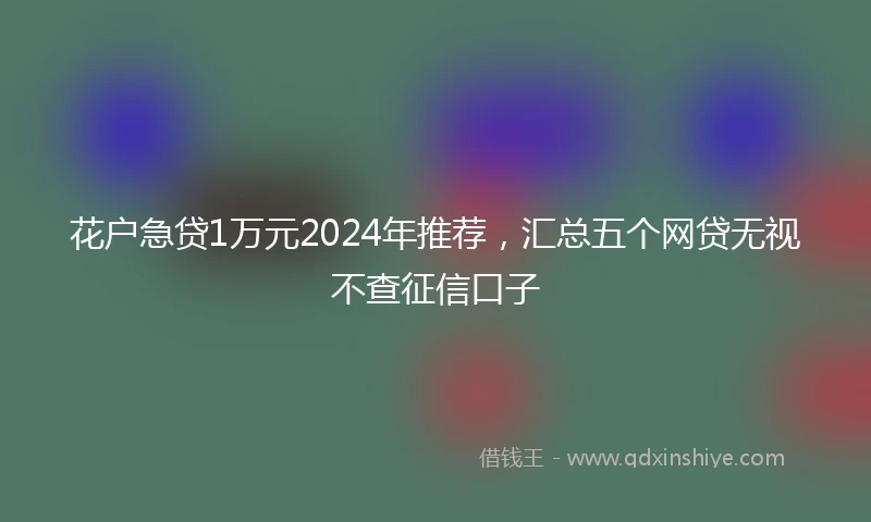 花户急贷1万元2024年推荐，汇总五个网贷无视不查征信口子