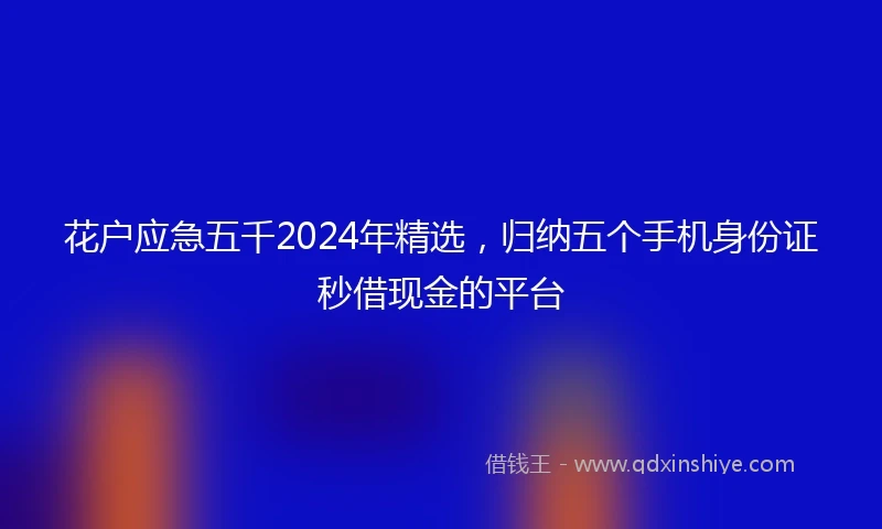 花户应急五千2024年精选,归纳五个手机身份证秒借现金的平台