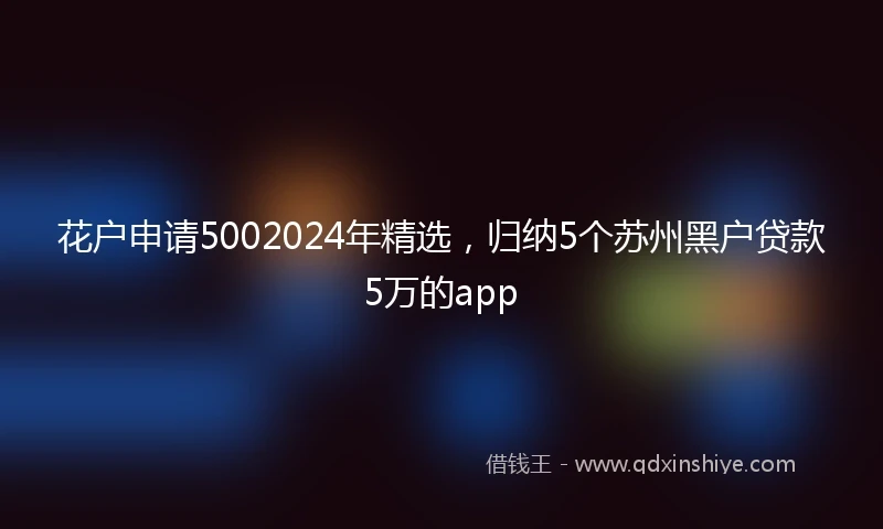 花户申请5002024年精选，归纳5个苏州黑户贷款5万的app