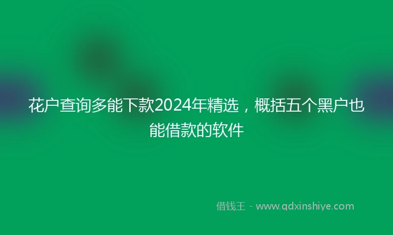 花户查询多能下款2024年精选，概括五个黑户也能借款的软件