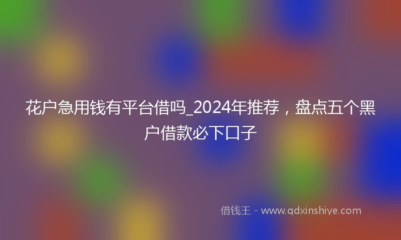 花户急用钱有平台借吗_2024年推荐，盘点五个黑户借款必下口子
